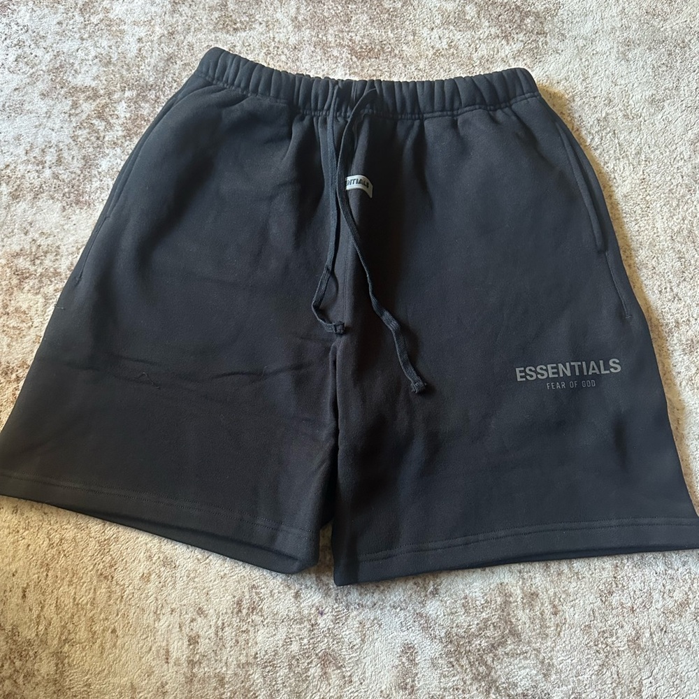 Essentials Men's Charcoal Athletic Shorts DEMIN TEARS